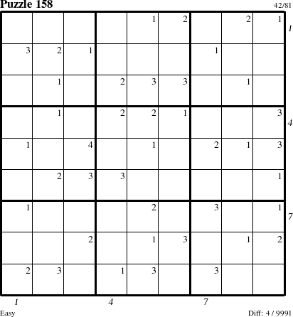 Step-by-Step Instructions for Puzzle 158 with all 4 steps marked