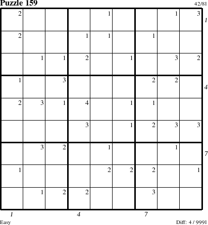 Step-by-Step Instructions for Puzzle 159 with all 4 steps marked