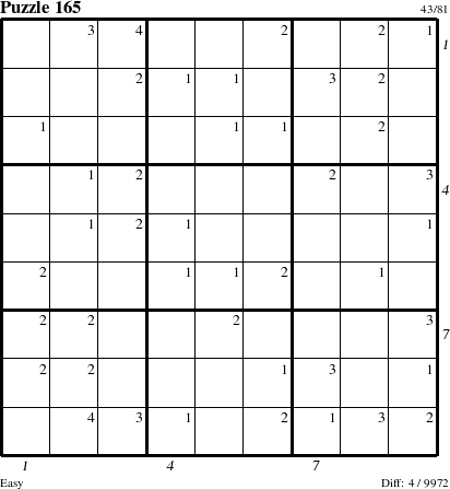 Step-by-Step Instructions for Puzzle 165 with all 4 steps marked