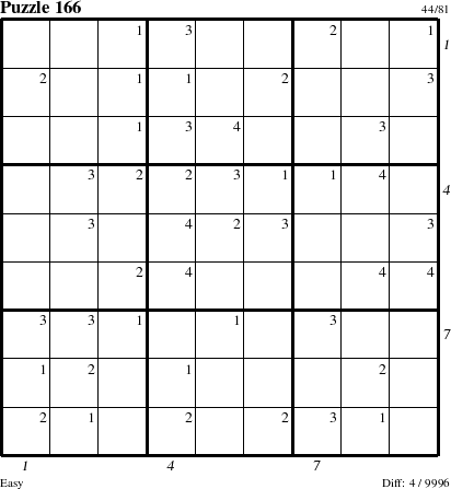 Step-by-Step Instructions for Puzzle 166 with all 4 steps marked