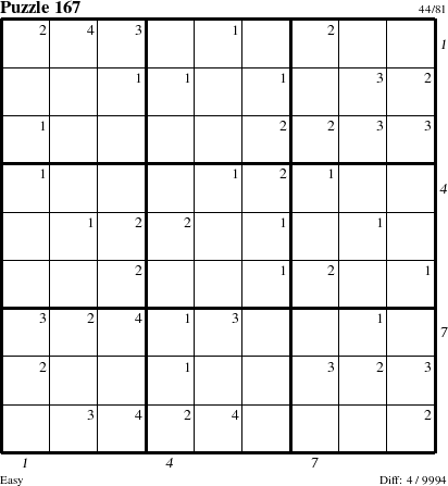 Step-by-Step Instructions for Puzzle 167 with all 4 steps marked