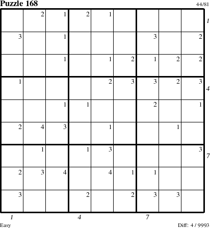 Step-by-Step Instructions for Puzzle 168 with all 4 steps marked