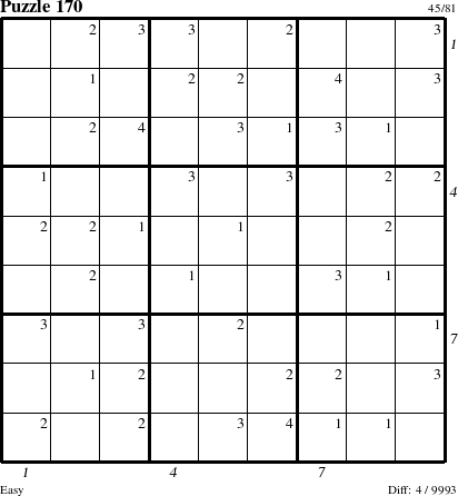 Step-by-Step Instructions for Puzzle 170 with all 4 steps marked