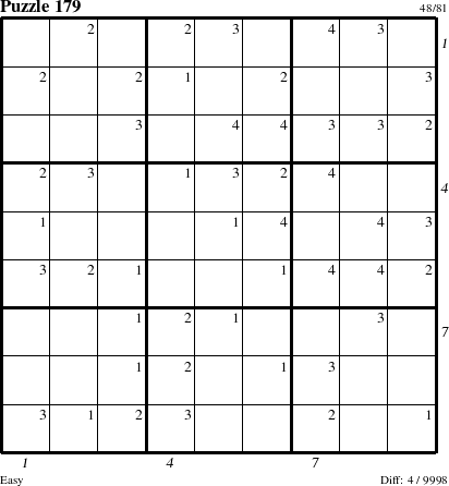 Step-by-Step Instructions for Puzzle 179 with all 4 steps marked