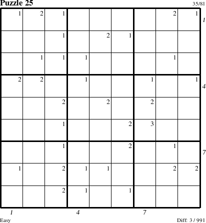 Step-by-Step Instructions for Puzzle 25 with all 3 steps marked