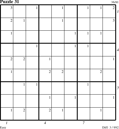 Step-by-Step Instructions for Puzzle 31 with all 3 steps marked