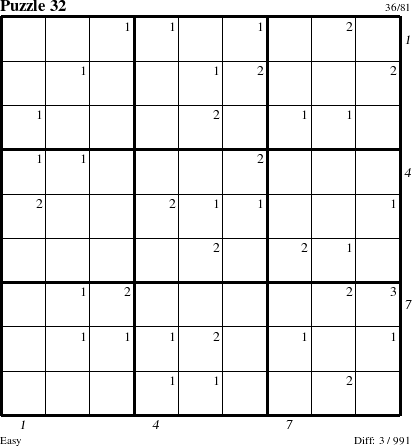 Step-by-Step Instructions for Puzzle 32 with all 3 steps marked