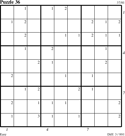 Step-by-Step Instructions for Puzzle 36 with all 3 steps marked