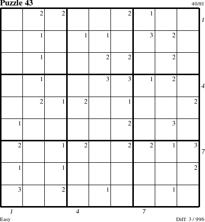 Step-by-Step Instructions for Puzzle 43 with all 3 steps marked