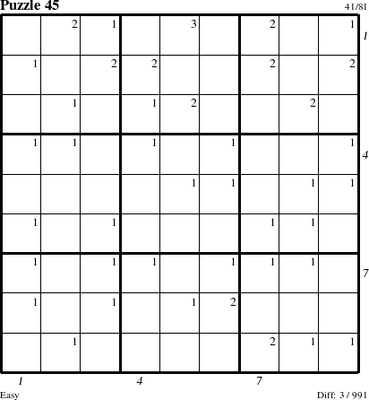 Step-by-Step Instructions for Puzzle 45 with all 3 steps marked