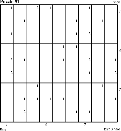 Step-by-Step Instructions for Puzzle 51 with all 3 steps marked