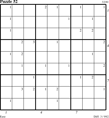 Step-by-Step Instructions for Puzzle 52 with all 3 steps marked