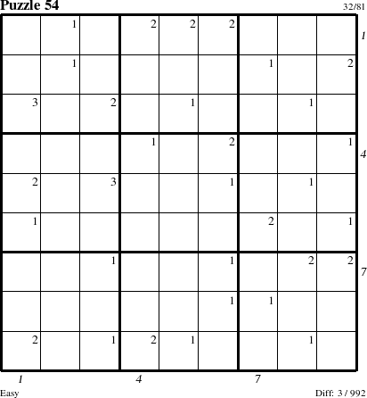 Step-by-Step Instructions for Puzzle 54 with all 3 steps marked