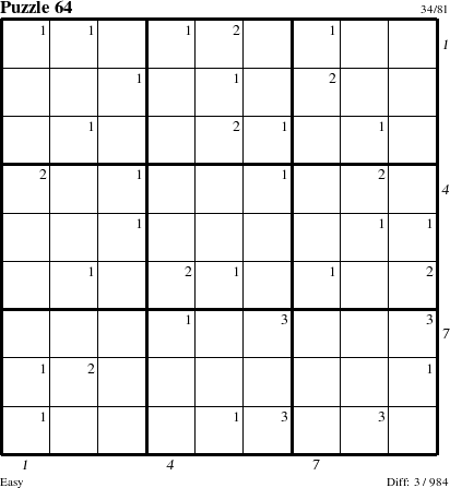 Step-by-Step Instructions for Puzzle 64 with all 3 steps marked