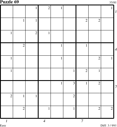 Step-by-Step Instructions for Puzzle 69 with all 3 steps marked