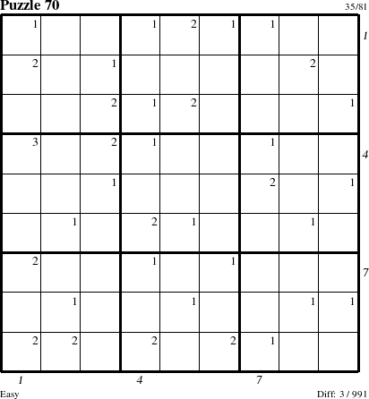 Step-by-Step Instructions for Puzzle 70 with all 3 steps marked