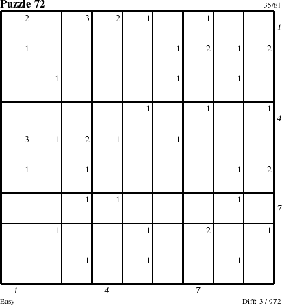 Step-by-Step Instructions for Puzzle 72 with all 3 steps marked