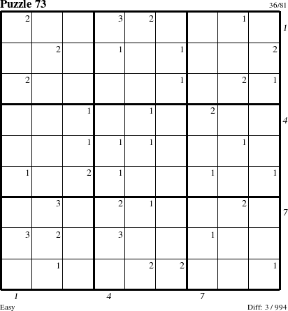 Step-by-Step Instructions for Puzzle 73 with all 3 steps marked