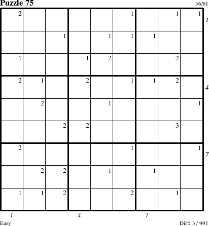 Step-by-Step Instructions for Puzzle 75 with all 3 steps marked