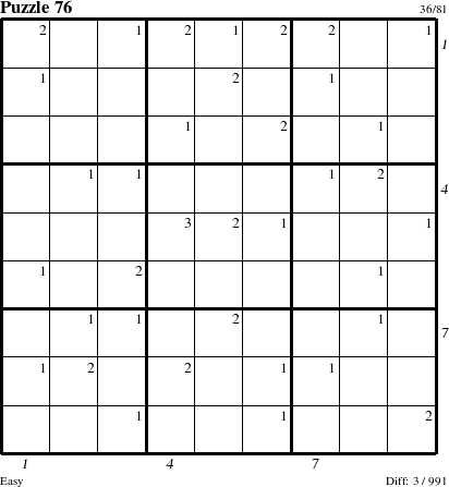 Step-by-Step Instructions for Puzzle 76 with all 3 steps marked