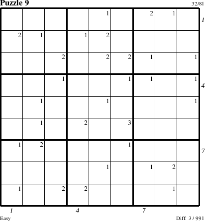 Step-by-Step Instructions for Puzzle 9 with all 3 steps marked