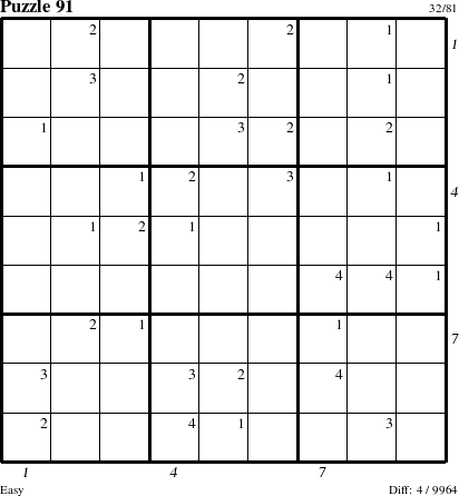 Step-by-Step Instructions for Puzzle 91 with all 4 steps marked