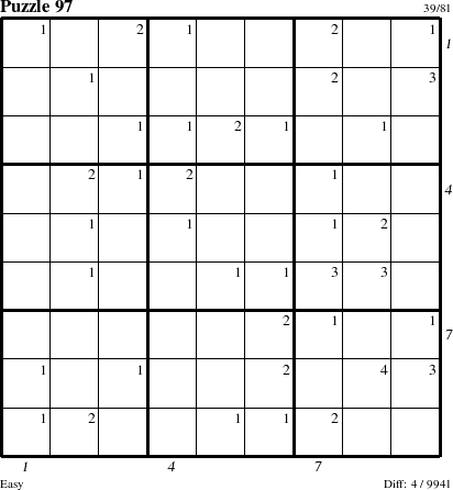 Step-by-Step Instructions for Puzzle 97 with all 4 steps marked