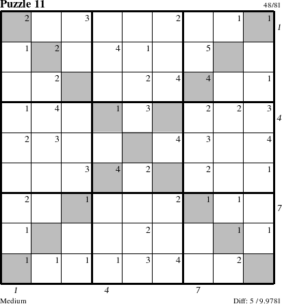 Step-by-Step Instructions for Puzzle 11 with all 5 steps marked