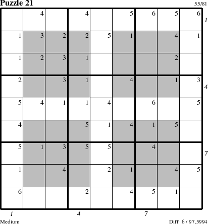 Step-by-Step Instructions for Puzzle 21 with all 6 steps marked