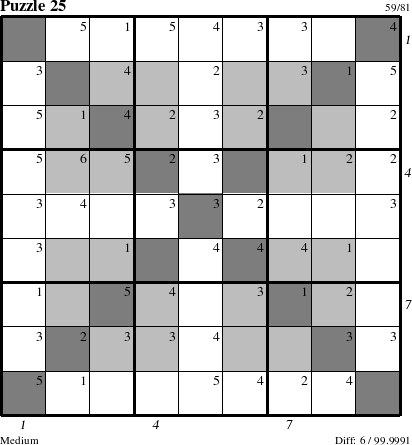 Step-by-Step Instructions for Puzzle 25 with all 6 steps marked