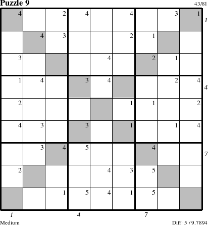 Step-by-Step Instructions for Puzzle 9 with all 5 steps marked