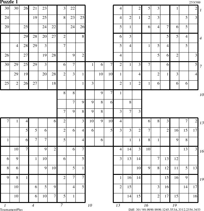 Step-by-Step Instructions for Puzzle 1 with all 30 steps marked