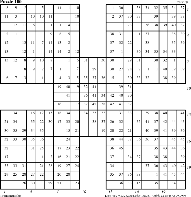 Step-by-Step Instructions for Puzzle 100 with all 45 steps marked