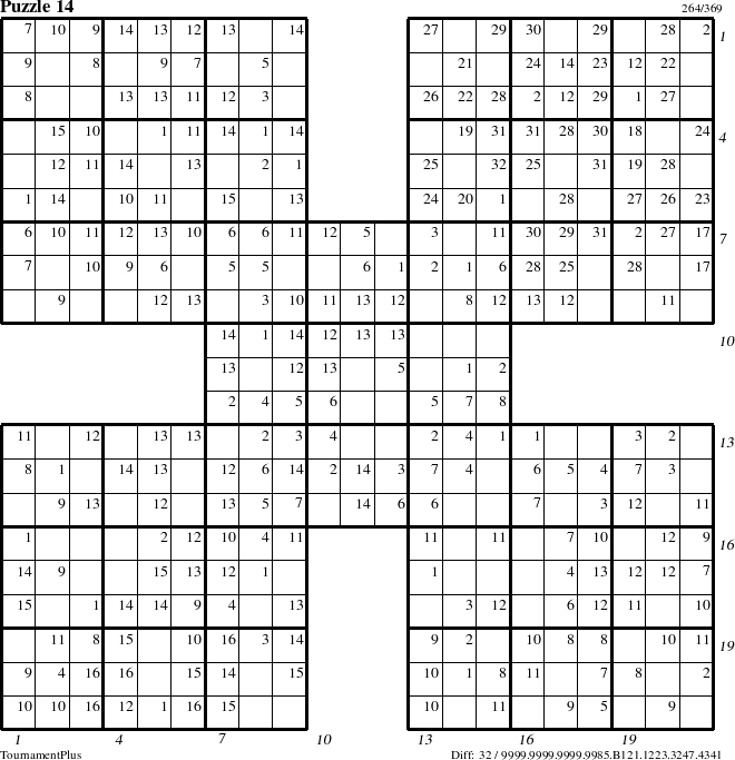 Step-by-Step Instructions for Puzzle 14 with all 32 steps marked