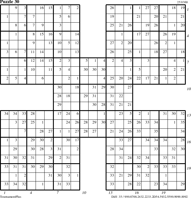 Step-by-Step Instructions for Puzzle 30 with all 35 steps marked