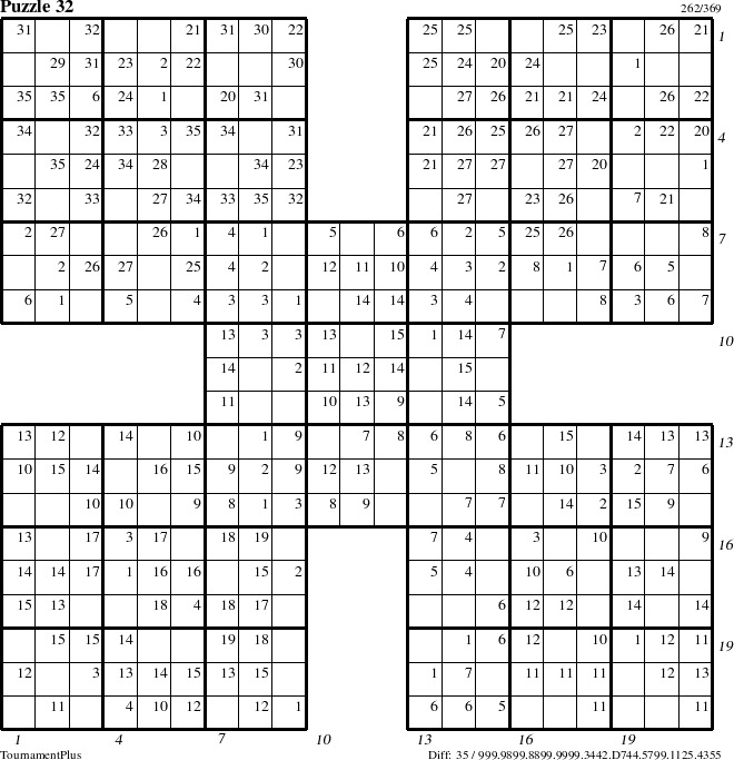 Step-by-Step Instructions for Puzzle 32 with all 35 steps marked