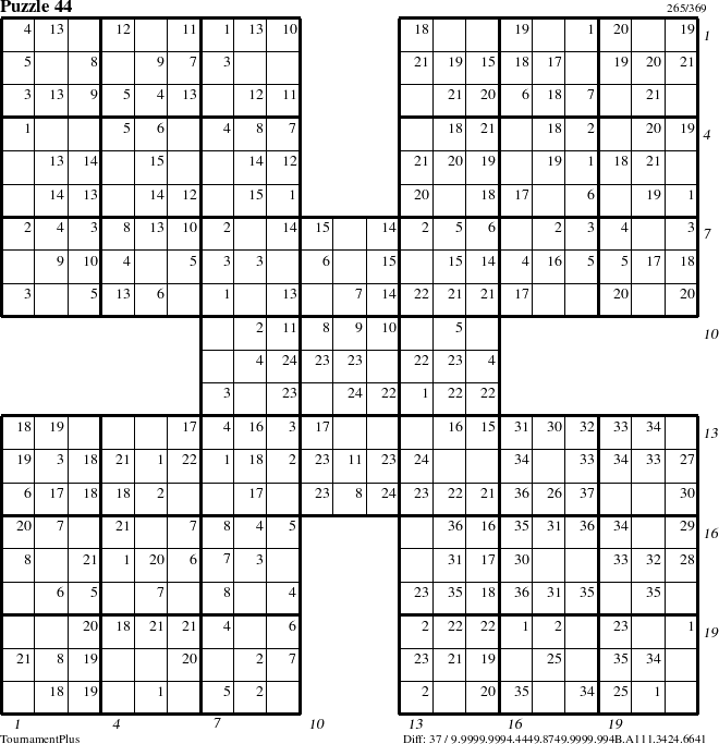 Step-by-Step Instructions for Puzzle 44 with all 37 steps marked