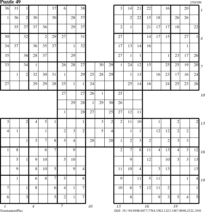 Step-by-Step Instructions for Puzzle 49 with all 38 steps marked