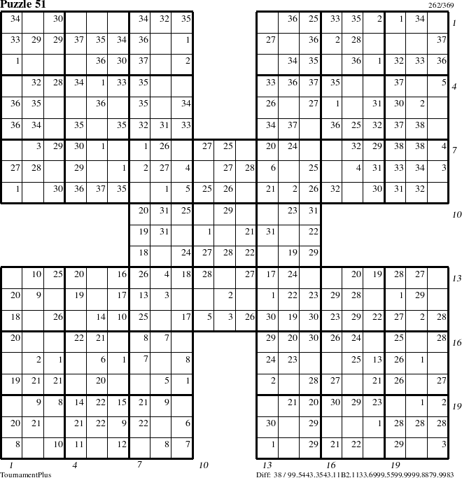 Step-by-Step Instructions for Puzzle 51 with all 38 steps marked