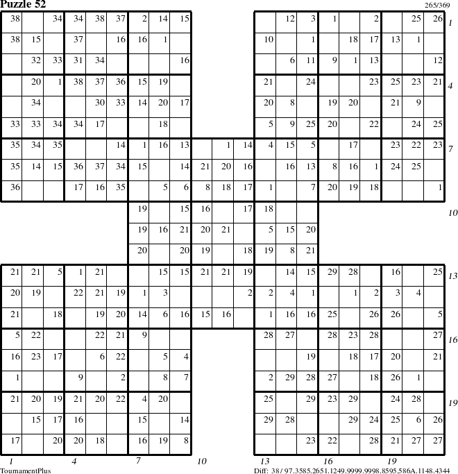 Step-by-Step Instructions for Puzzle 52 with all 38 steps marked