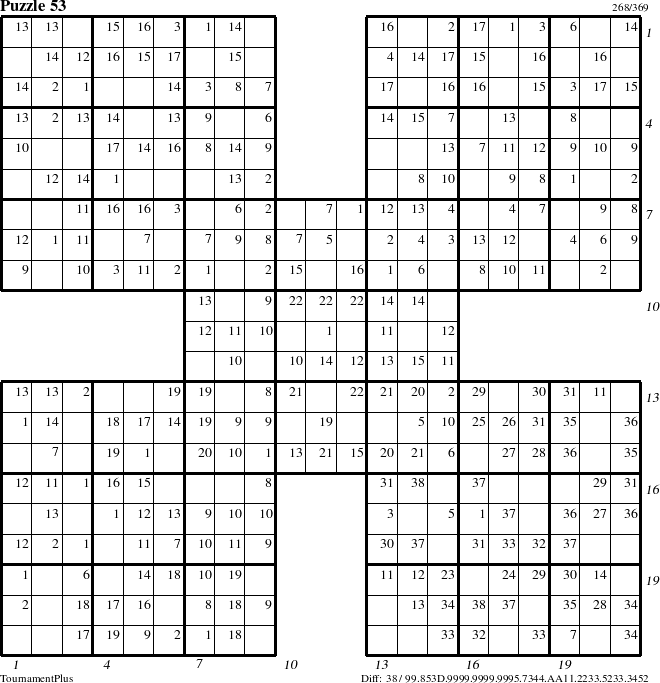 Step-by-Step Instructions for Puzzle 53 with all 38 steps marked