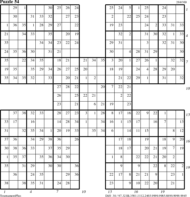 Step-by-Step Instructions for Puzzle 54 with all 38 steps marked