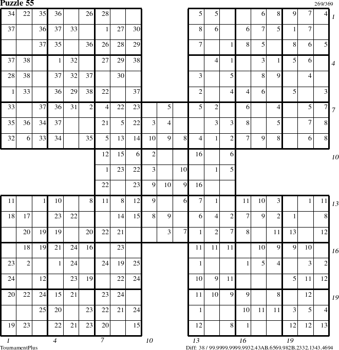 Step-by-Step Instructions for Puzzle 55 with all 38 steps marked