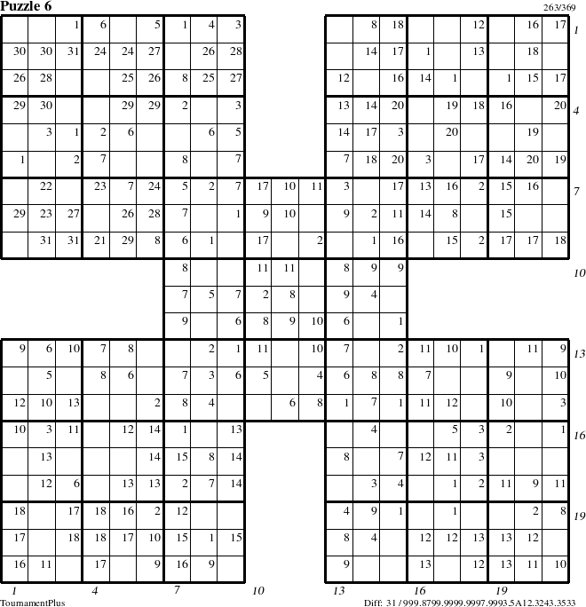 Step-by-Step Instructions for Puzzle 6 with all 31 steps marked