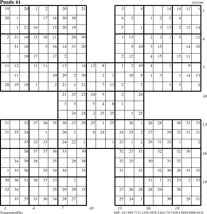 Step-by-Step Instructions for Puzzle 61 with all 39 steps marked