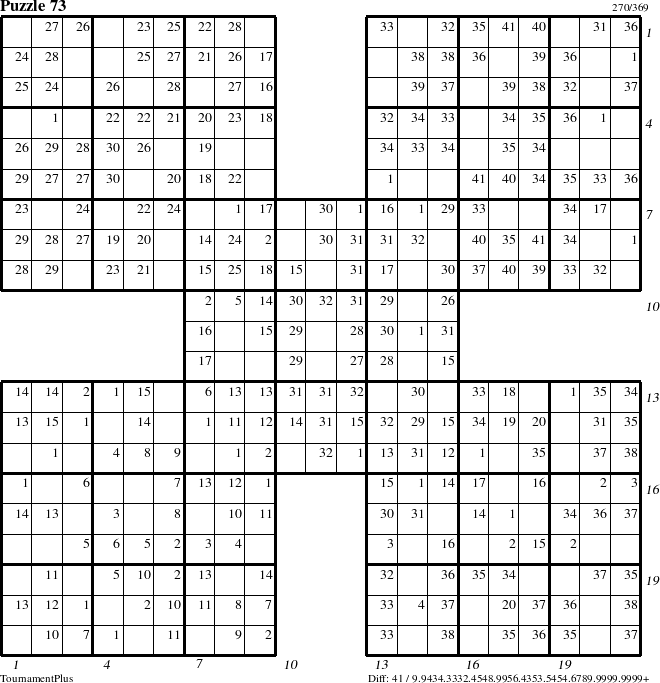 Step-by-Step Instructions for Puzzle 73 with all 41 steps marked