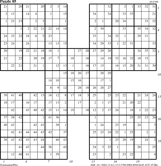 Step-by-Step Instructions for Puzzle 85 with all 44 steps marked