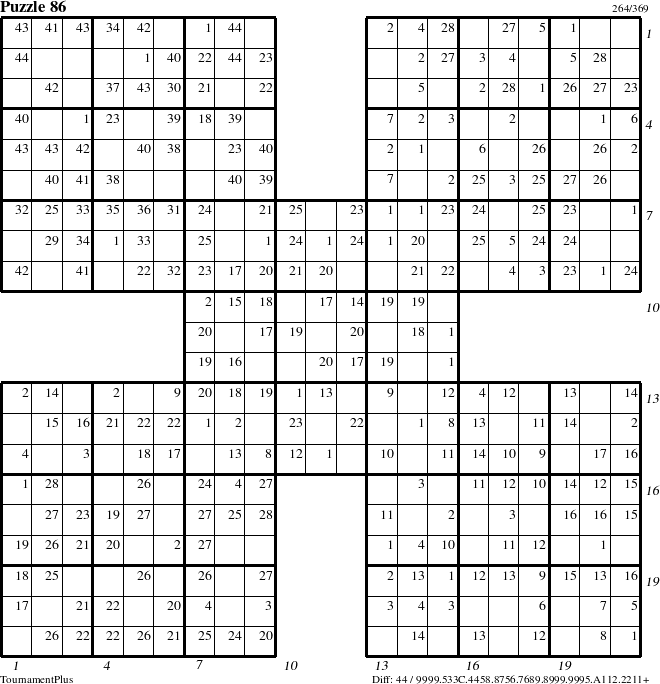 Step-by-Step Instructions for Puzzle 86 with all 44 steps marked