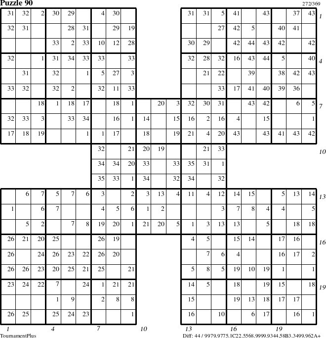 Step-by-Step Instructions for Puzzle 90 with all 44 steps marked