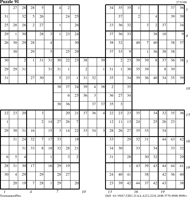 Step-by-Step Instructions for Puzzle 91 with all 44 steps marked